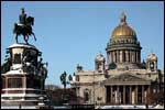 La catedral de San Isaak y el monumento al imperador Nicolas I